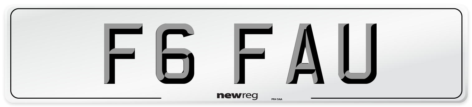 F6 FAU Number Plate from New Reg